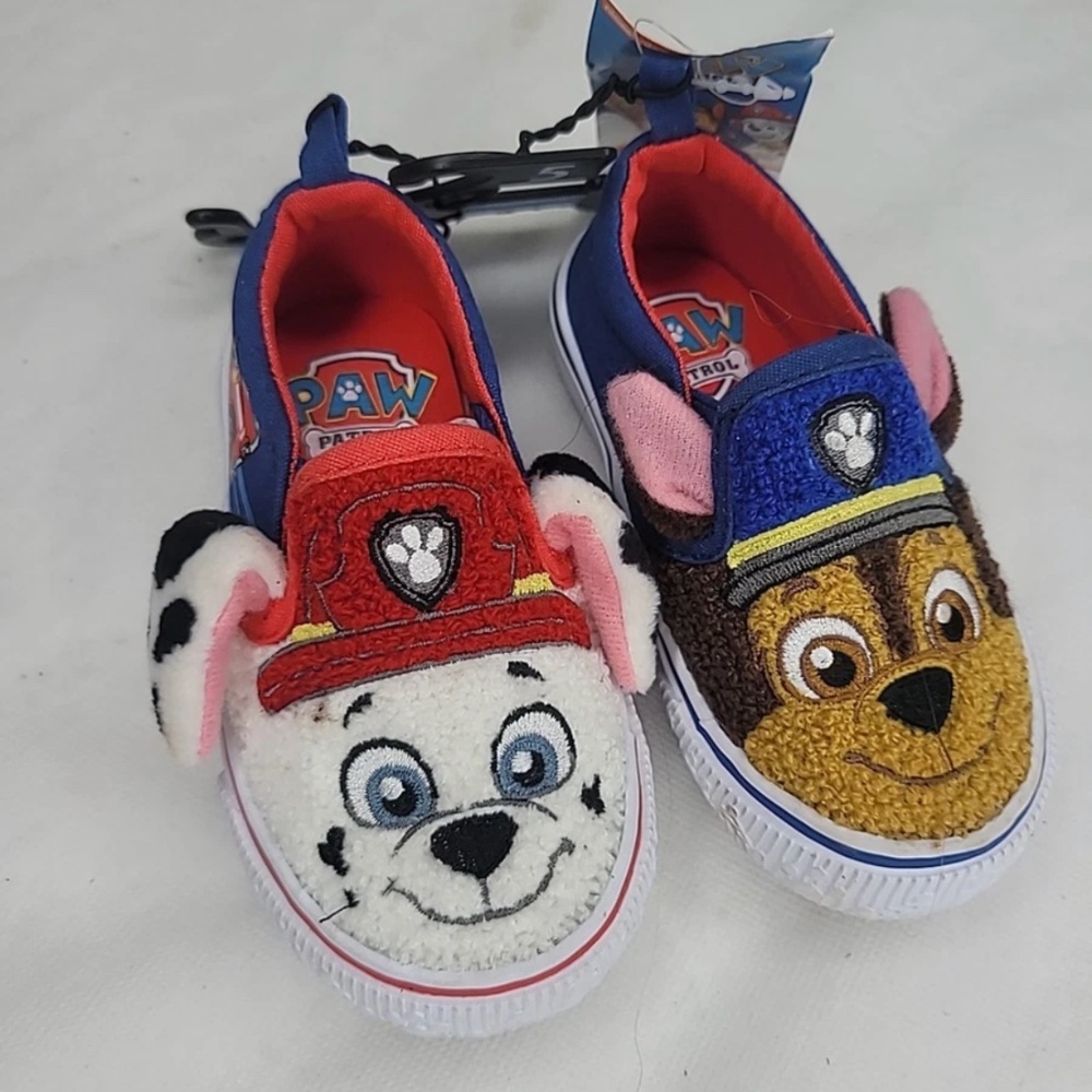 Paw Patrol Toddler Unisex Fuzzy Canvas Slip On Sneakers Shoes Size 10T NWT - Picture 7 of 9